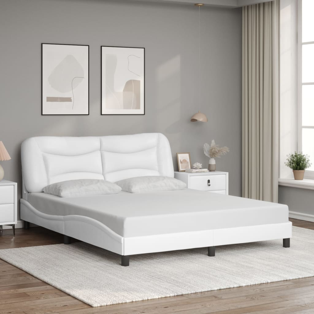 Estrutura de cama com LED sem colchão hvar 160x200 cm branco