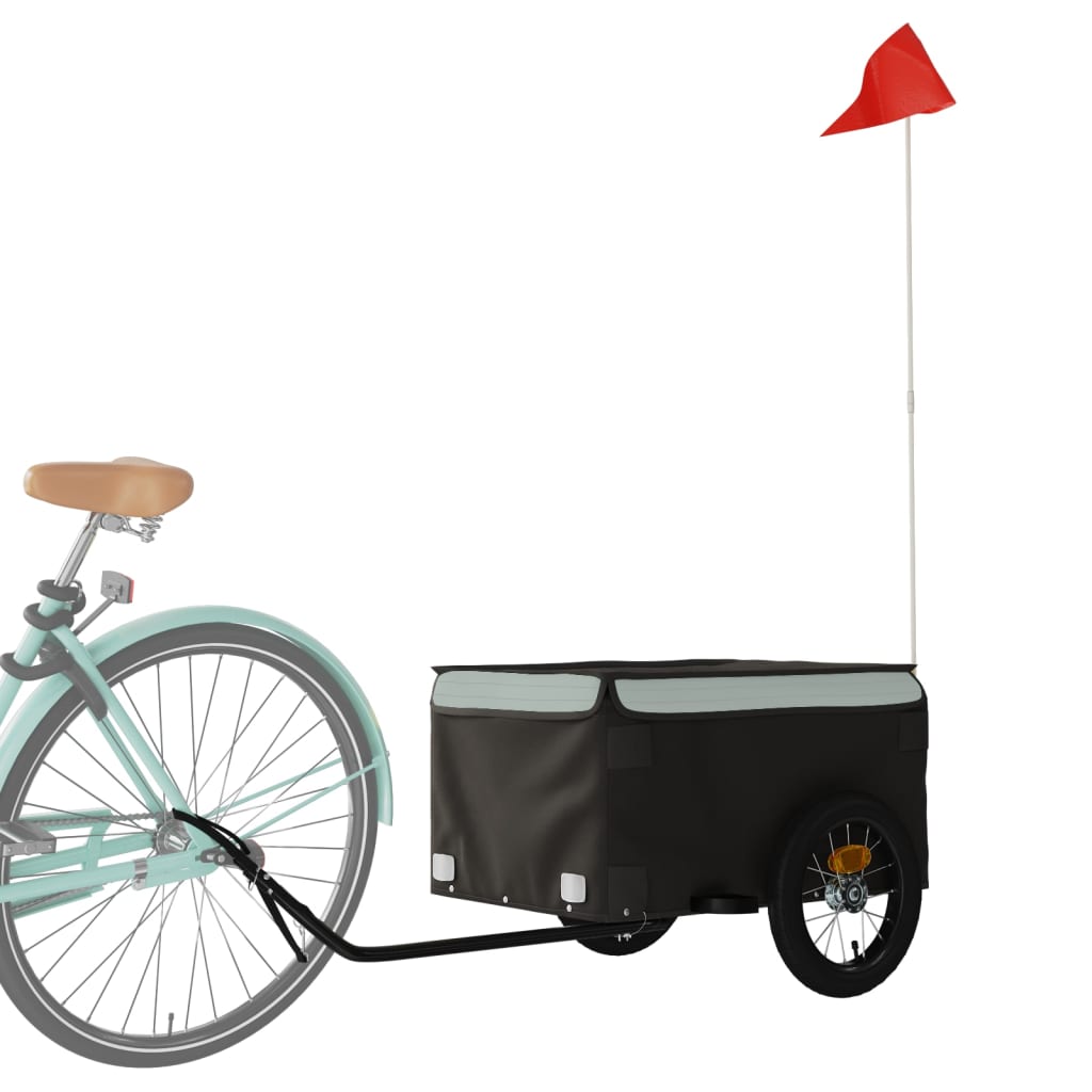 Reboque para bicicleta 30 kg ferro preto e cinza