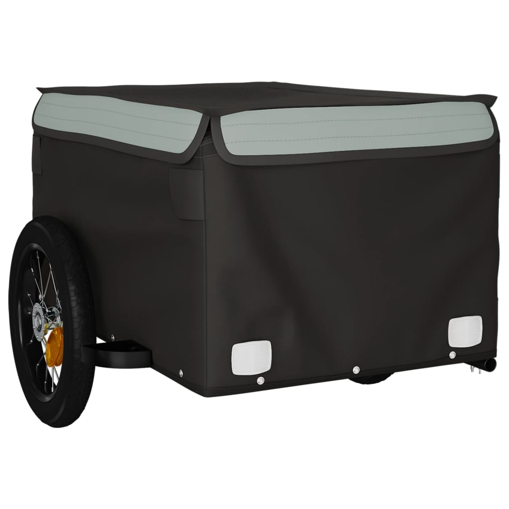 Reboque para bicicleta 30 kg ferro preto e cinza