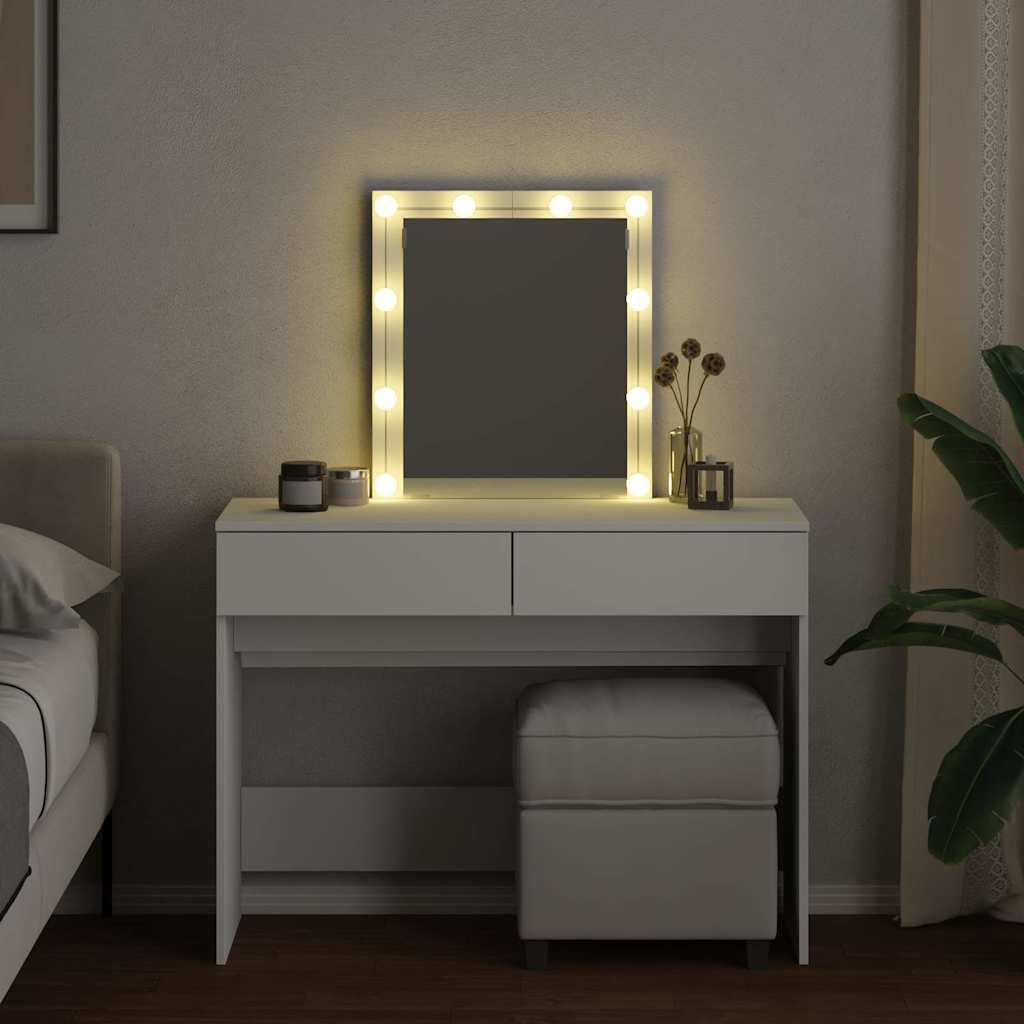 Toucador com leds 100x40x130 cm branco