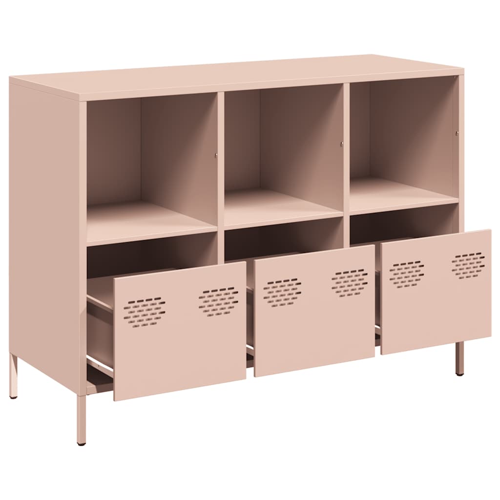 Aparador 101,5x39x73,5 cm aço laminado a frio rosa