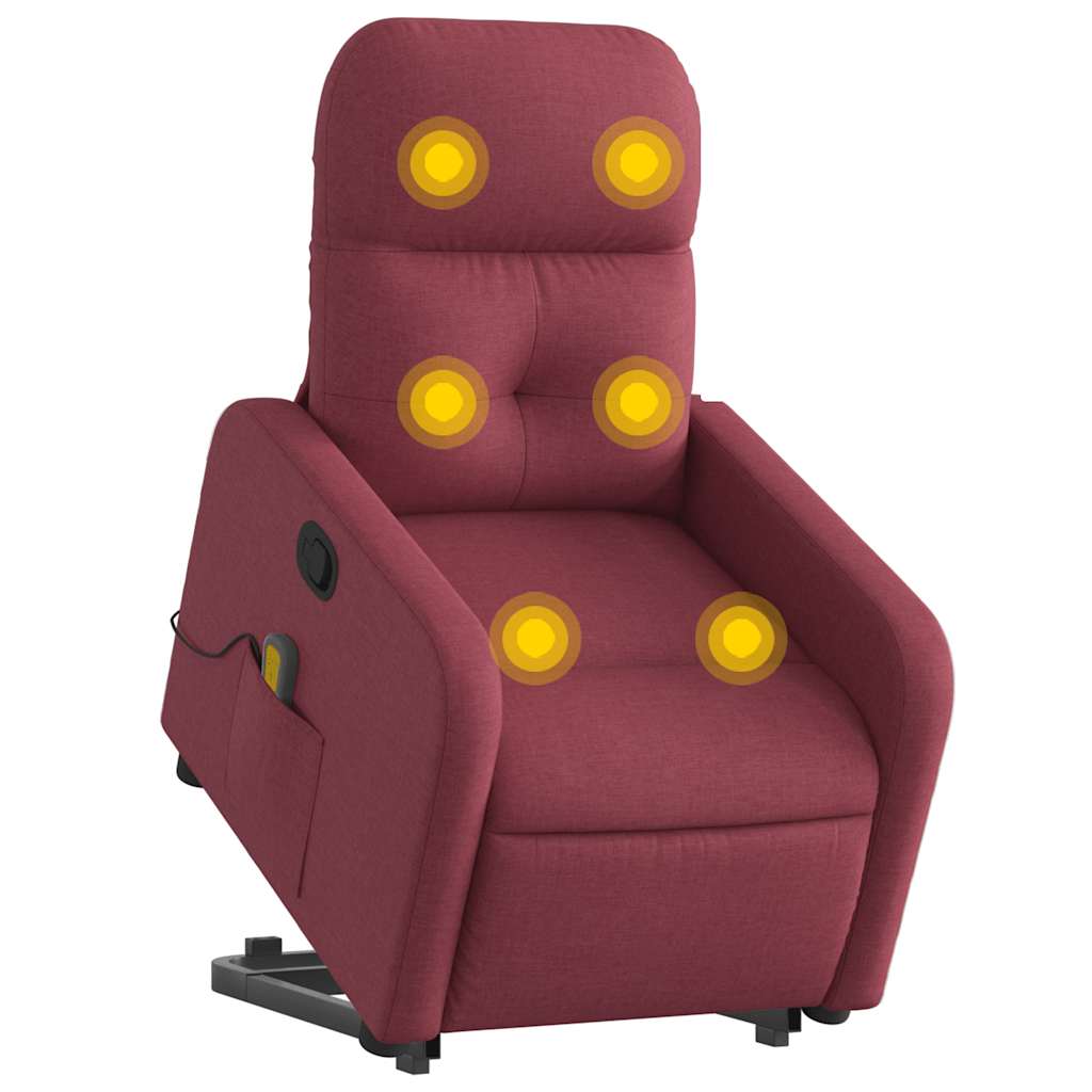 Poltrona de massagens reclin. elevatória tecido vermelho tinto