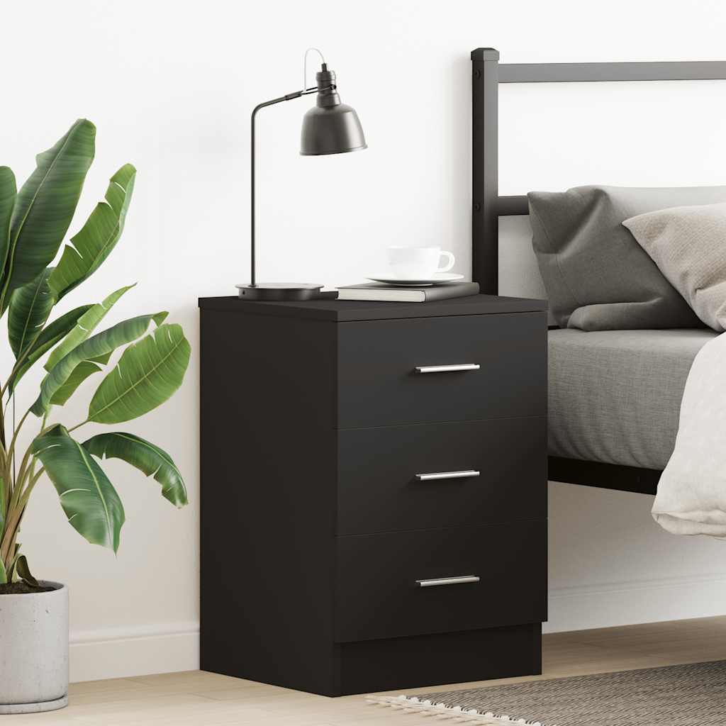 Mesa de cabeceira 38x35x56 cm derivados de madeira preto