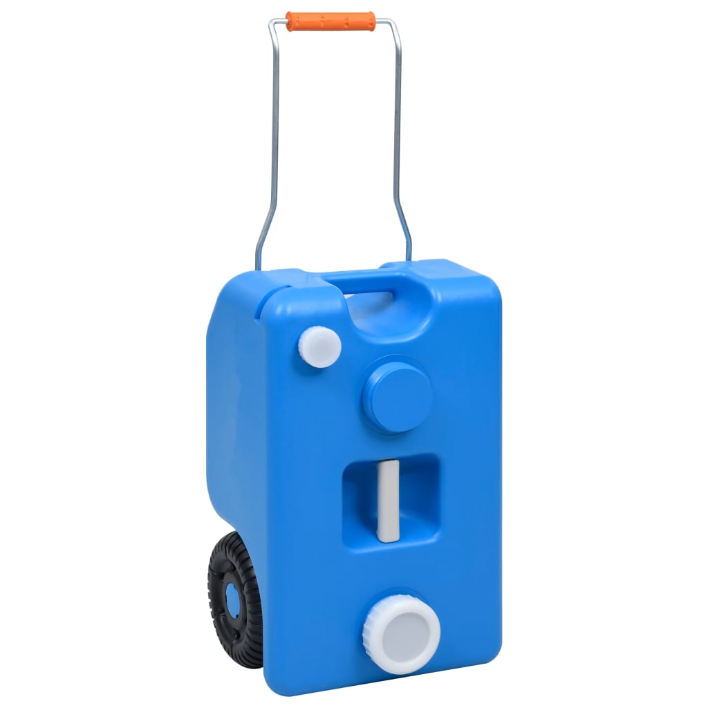 Tanque de água com rodas para campismo 25 l azul