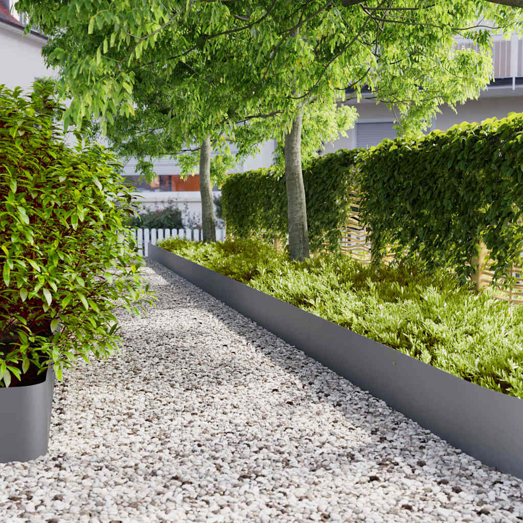 Orlas de relva 20 pcs antracite 25x103 cm aço laminado a frio