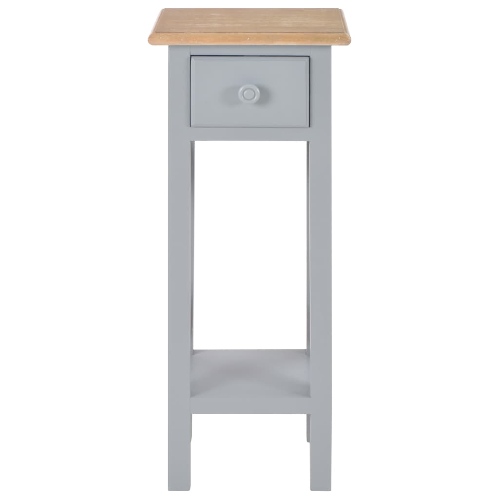 Mesa lateral 27x27x65,5 cm madeira cinzento