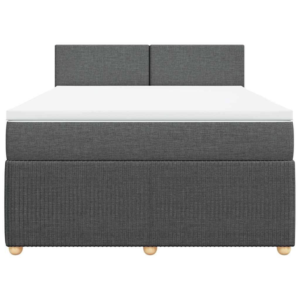 Cama com molas/colchão 140x200 cm tecido cinzento-escuro