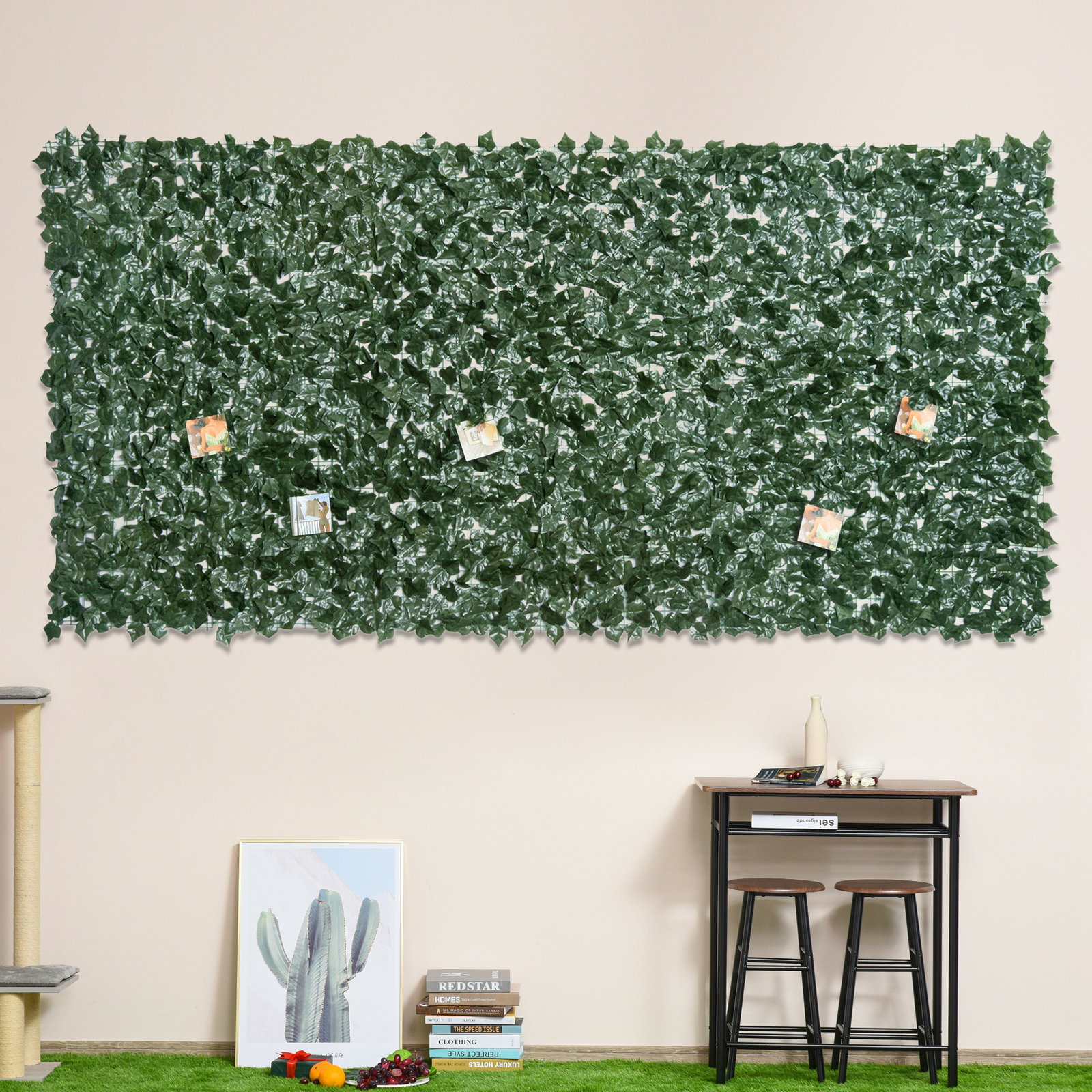 Vedação artificial em rolo 3,1,5m vedação de privacidade para balcão jardim exterior planta decorativa de parede PE verde