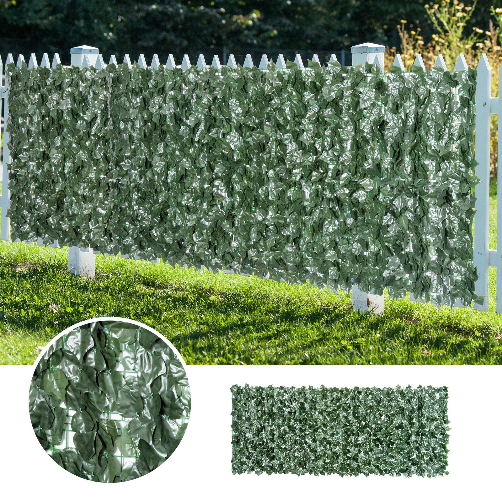 Vedação artificial em rolo 3,1,5m vedação de privacidade para balcão jardim exterior planta decorativa de parede PE verde