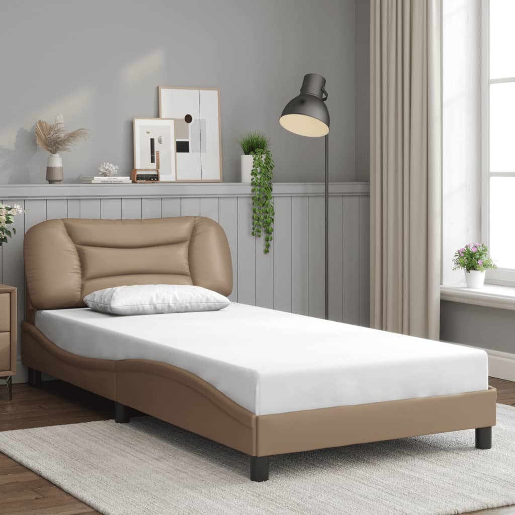 Estrutura de cama com LED sem colchão hvar 100x200 cm cappuccino