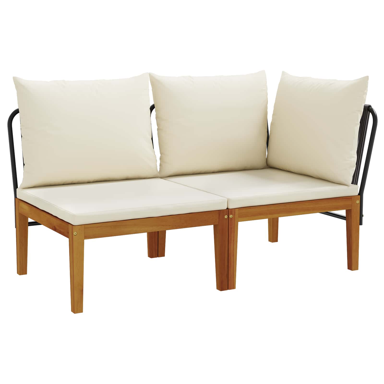 2 Unid. conjunto de lounge de jardim com almofadas natural