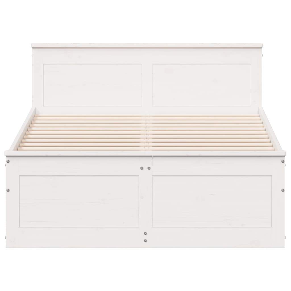 Cama sem colchão com cabeceira 120x200 cm pinho maciço branco