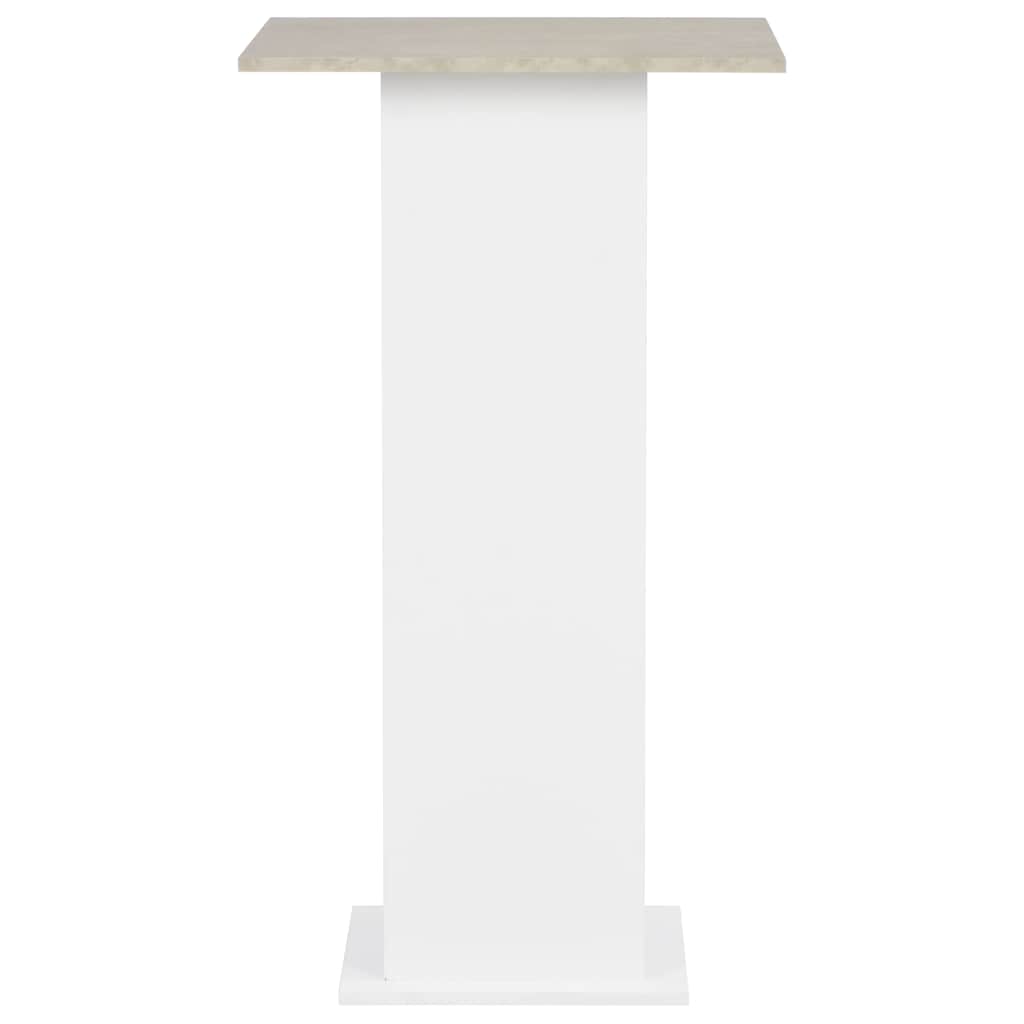 Mesa de bar 60x60x110 cm branco e cinzento cimento