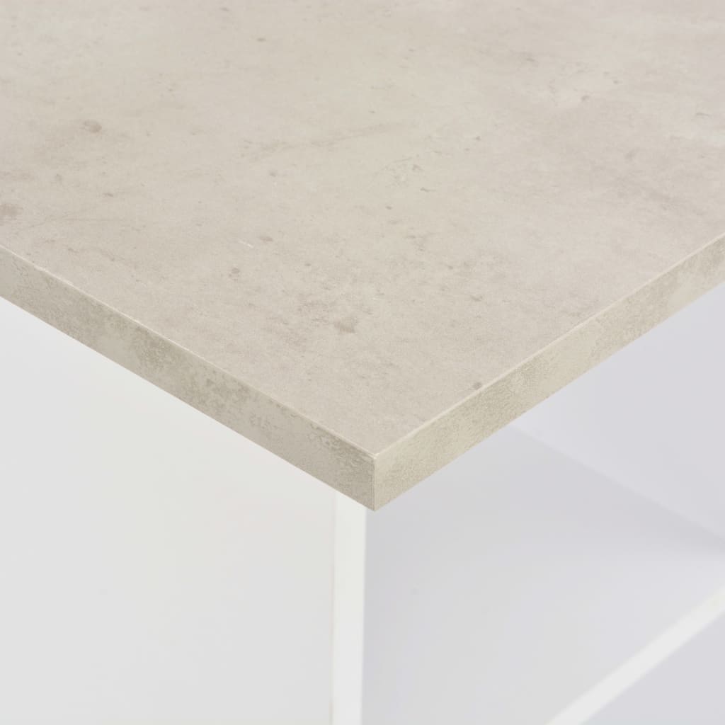 Mesa de bar 60x60x110 cm branco e cinzento cimento
