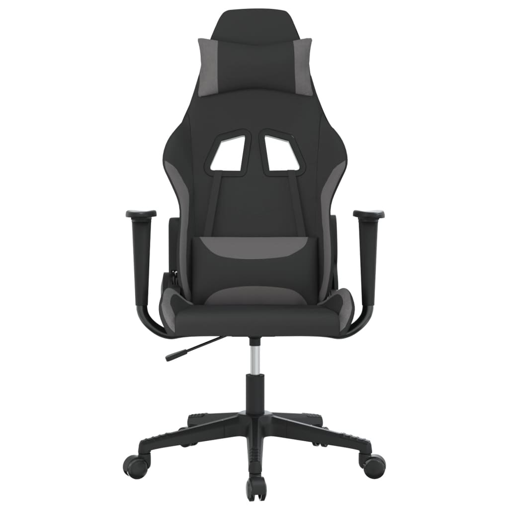 Cadeira de gaming tecido preto e cinzento-claro
