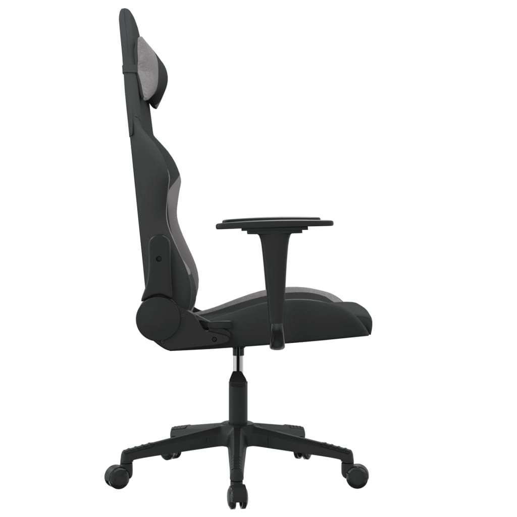 Cadeira de gaming tecido preto e cinzento-claro
