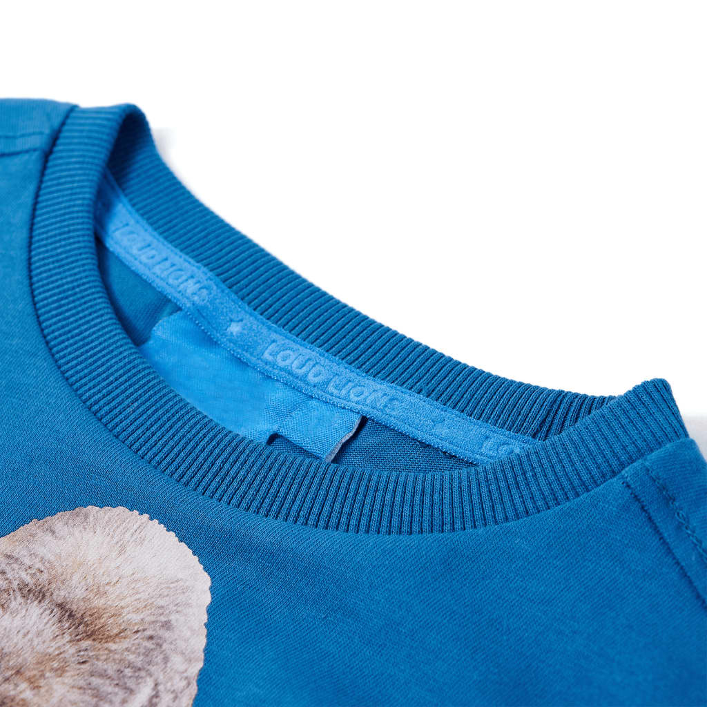 T-shirt de manga comprida para criança azul-petróleo 116
