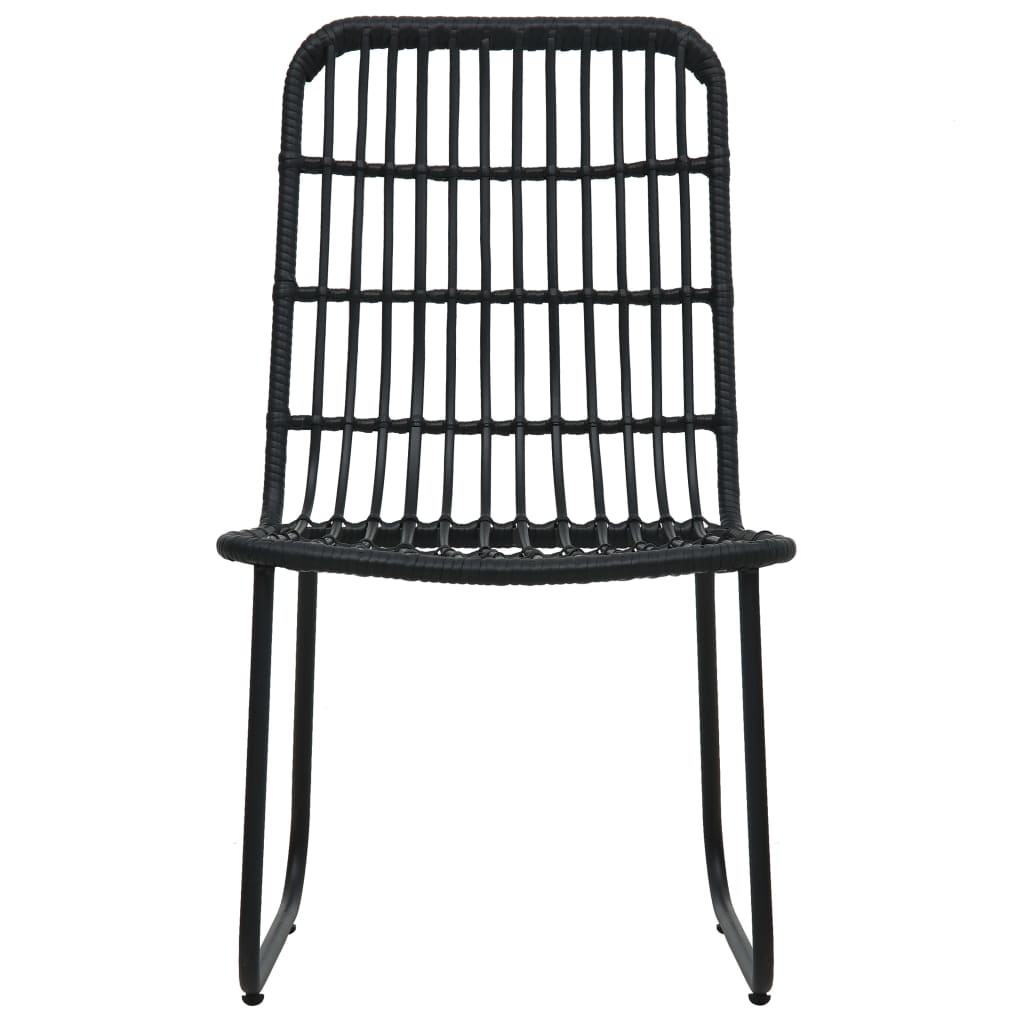 Cadeiras de jardim 2 pcs vime PE preto