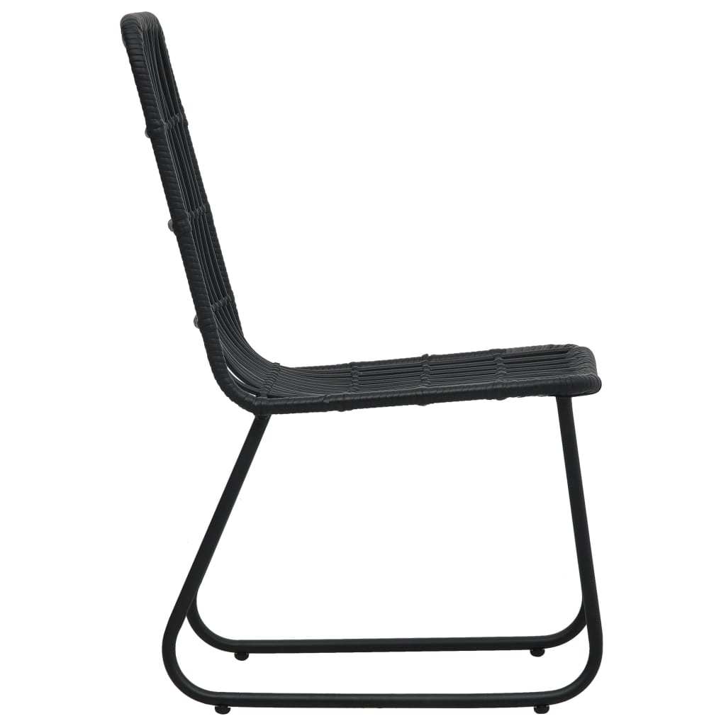 Cadeiras de jardim 2 pcs vime PE preto