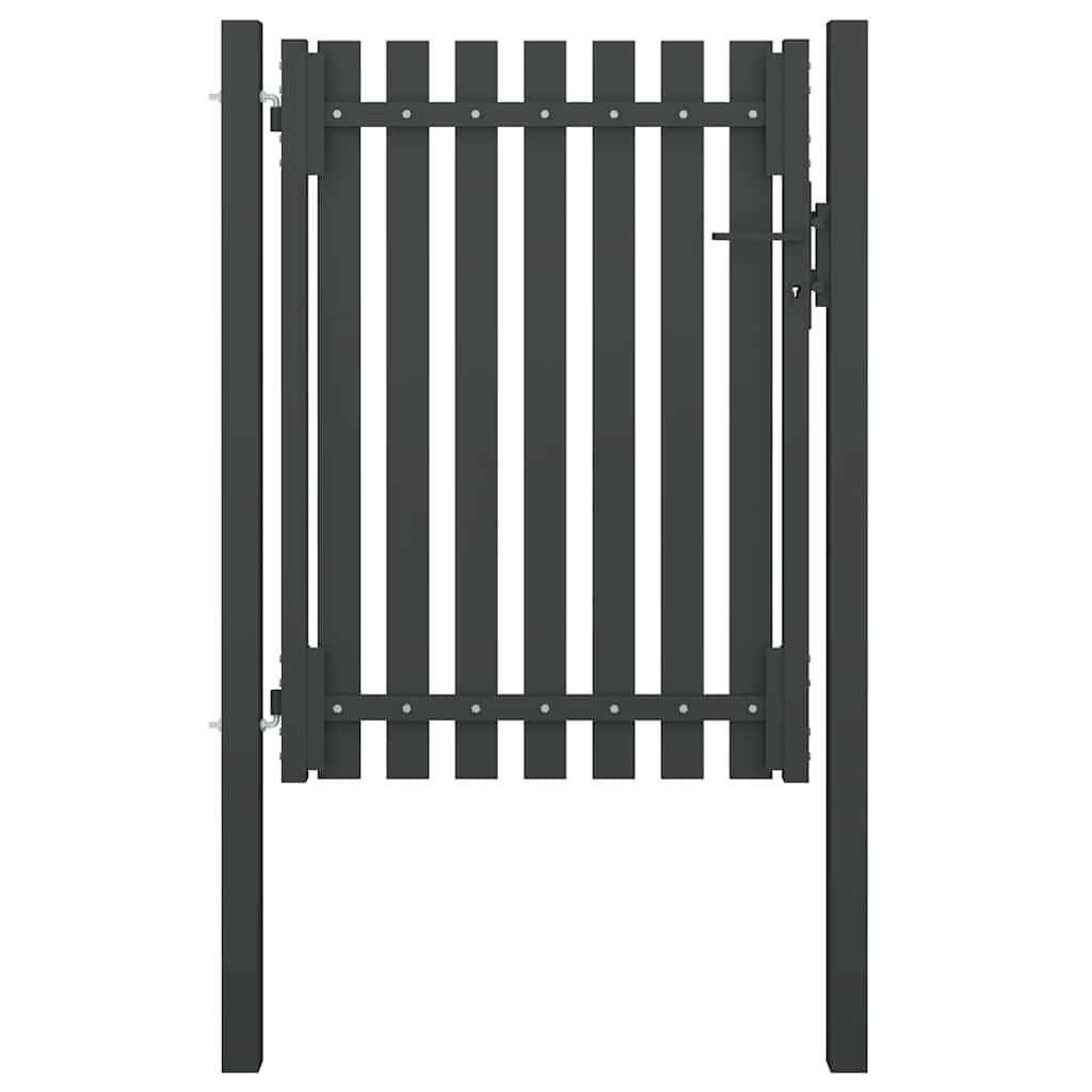 Portão de cerca de jardim em aço 100x125 cm antracite