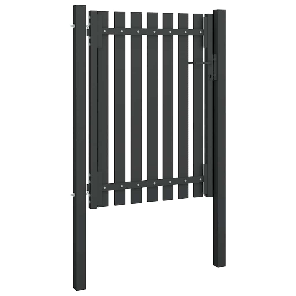 Portão de cerca de jardim em aço 100x125 cm antracite