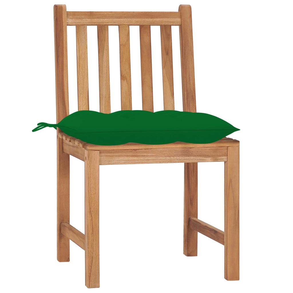 Cadeiras de jardim c/ almofadões 4 pcs madeira de teca maciça