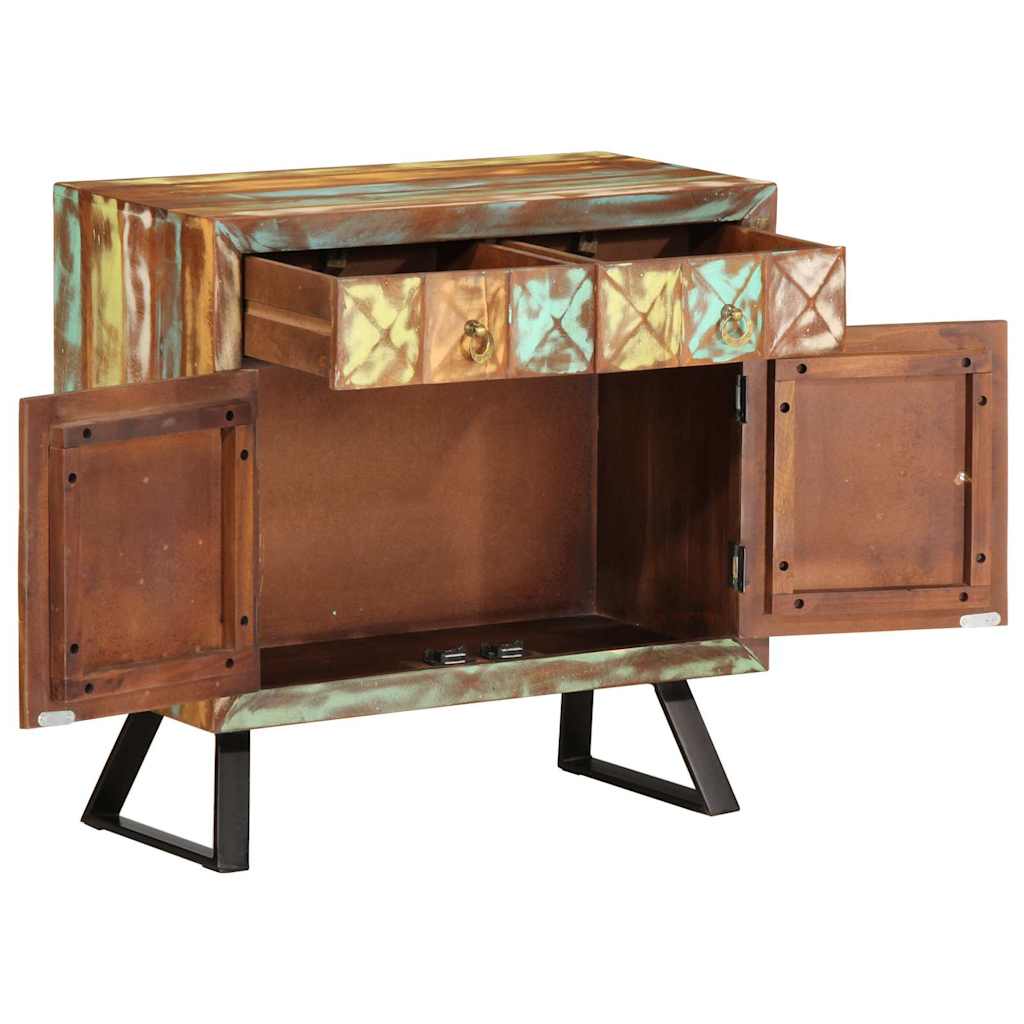 Armário gavetas 70x35x70 cm madeira recuperada maciça multicor