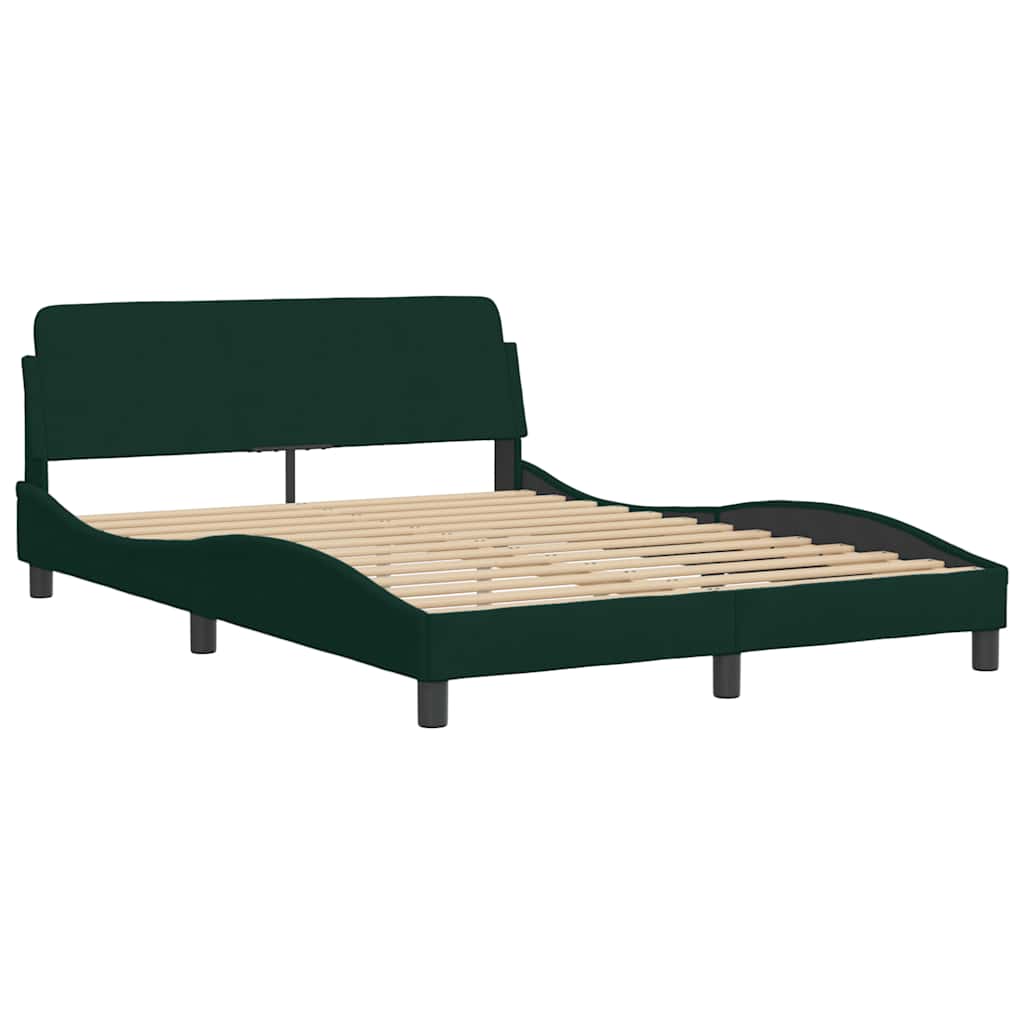 Cama com colchão 120x200 cm veludo verde-escuro