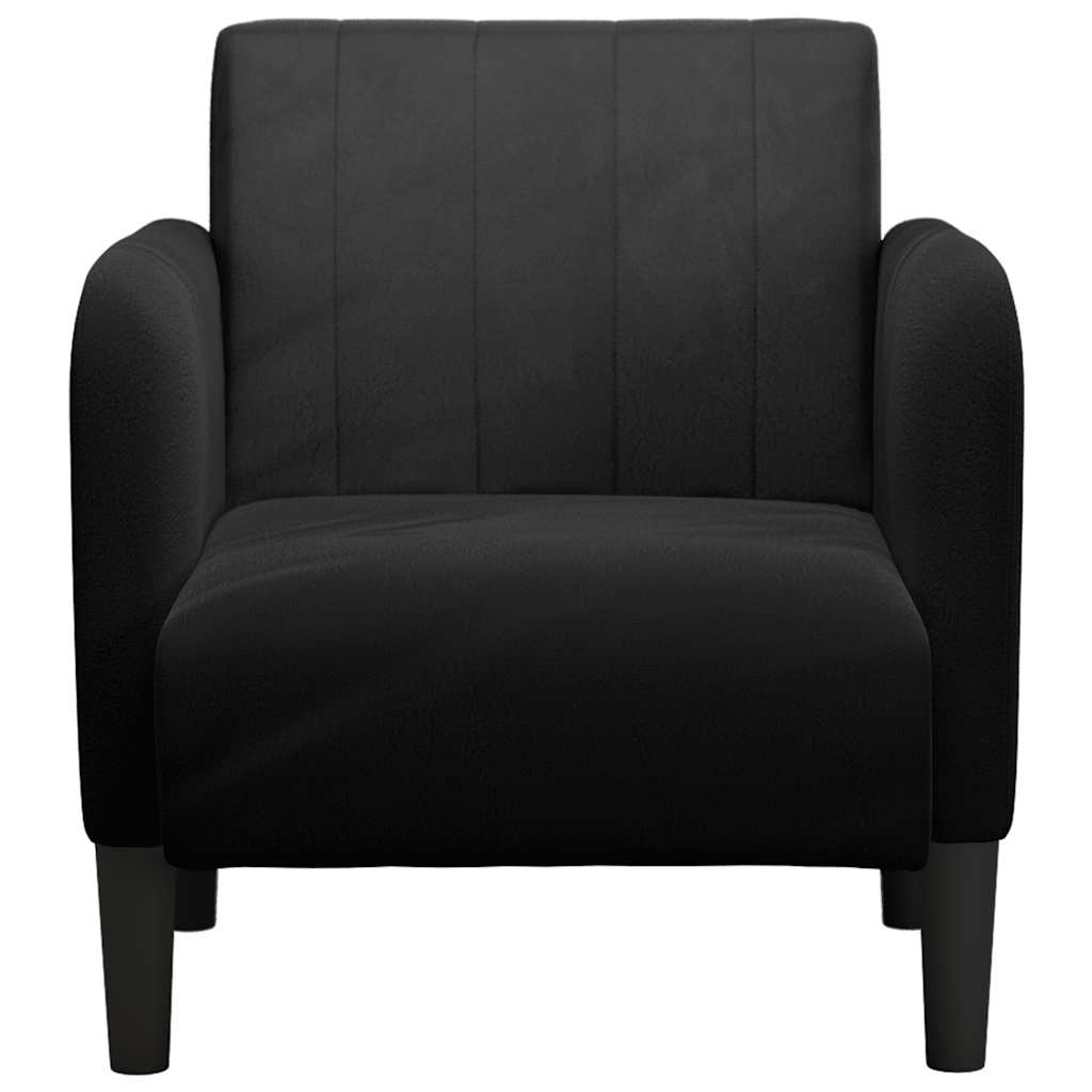 Poltrona com apoio de braços 54 cm veludo preto