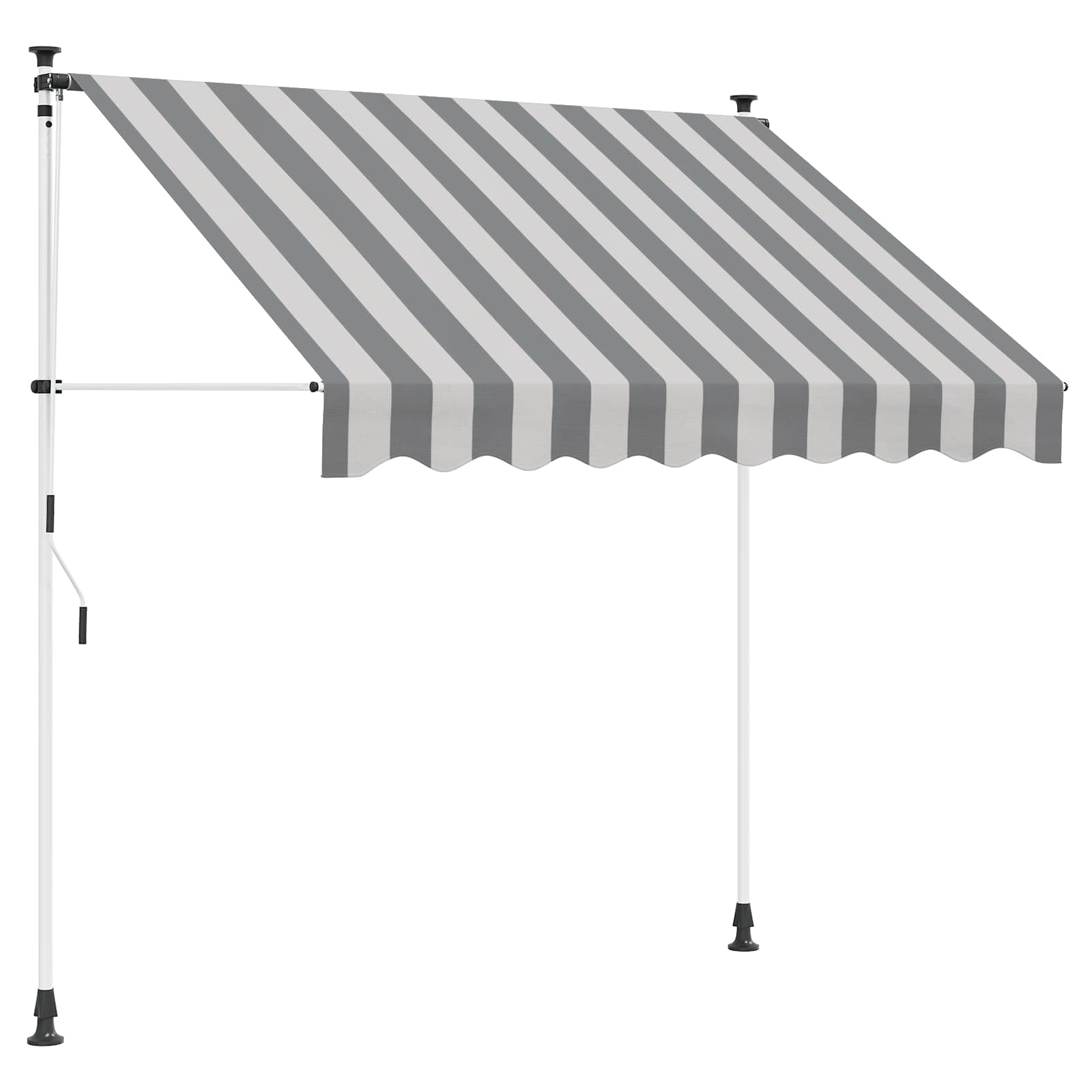 Toldo retrátil manual antracite e branco 350 cm