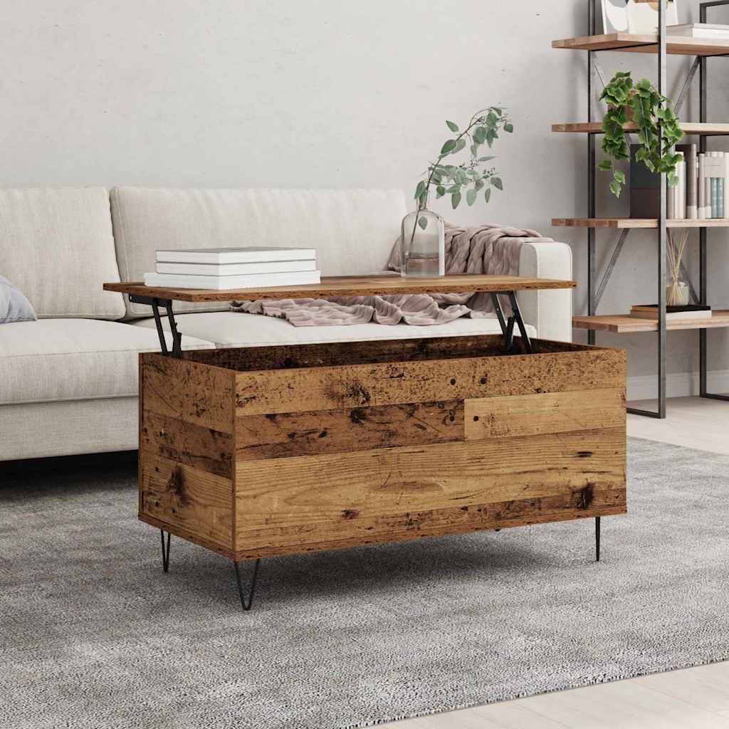 Mesa de centro madeira antiga 90 x 44.5 x 45 cm