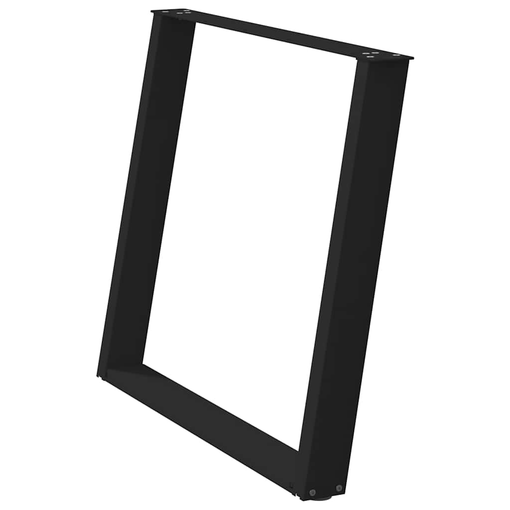 Pés para mesa de jantar em formato de u, 2 peças, preto, 100x(72-73) cm, aço