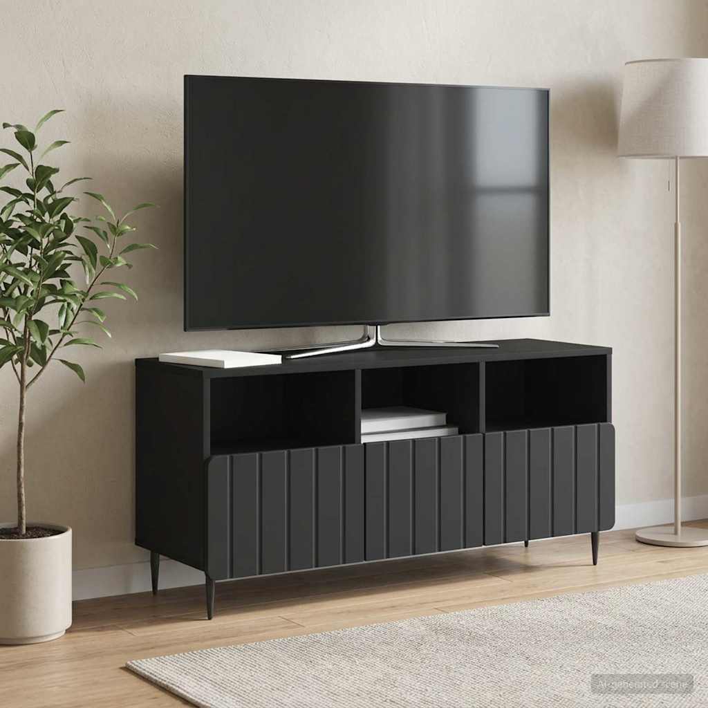 Gabinete para TV preto 102 x 34,5 x 50 cm derivados de madeira