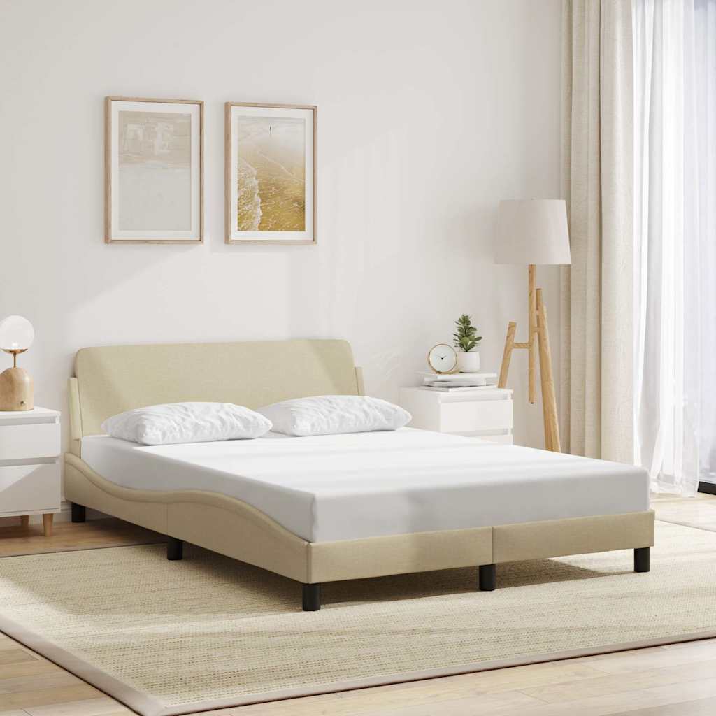 Estrutura de cama dover 140x190 cm tecido cor creme