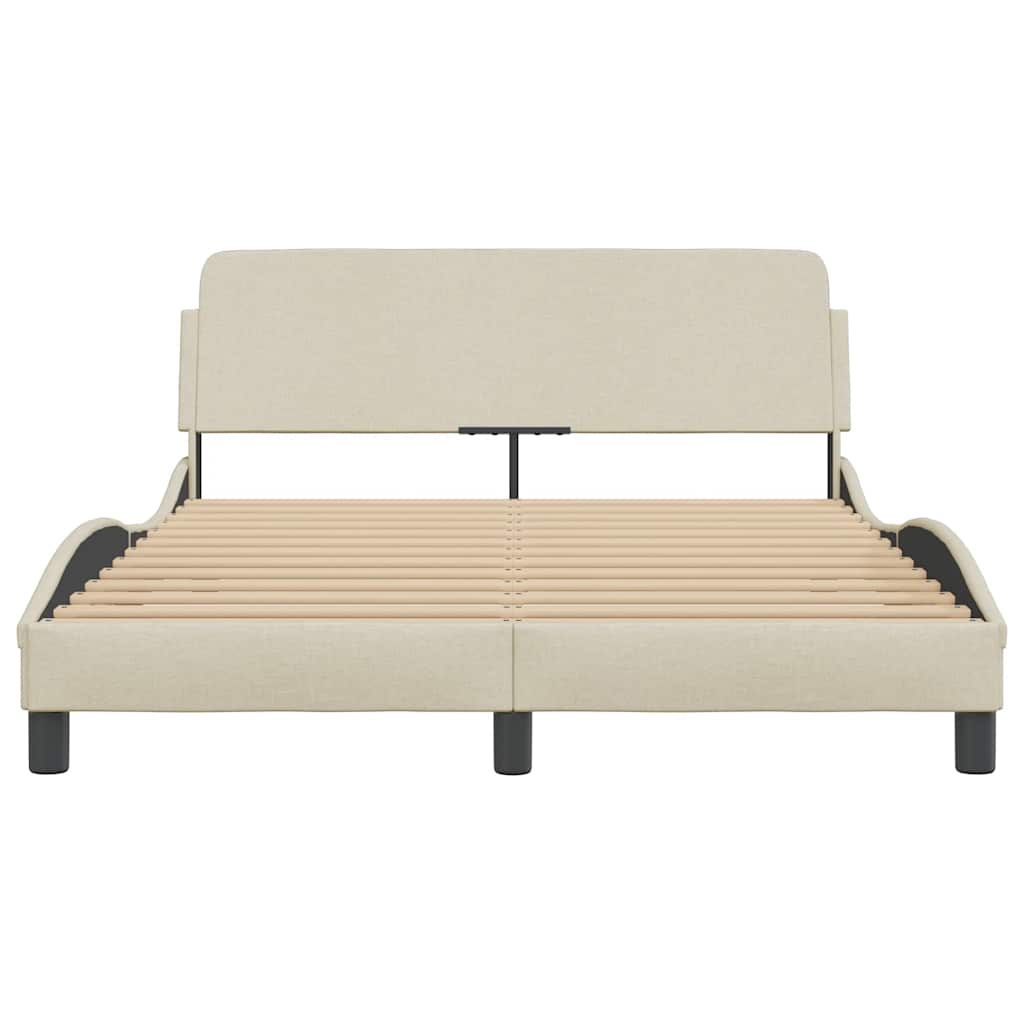 Estrutura de cama dover 140x190 cm tecido cor creme
