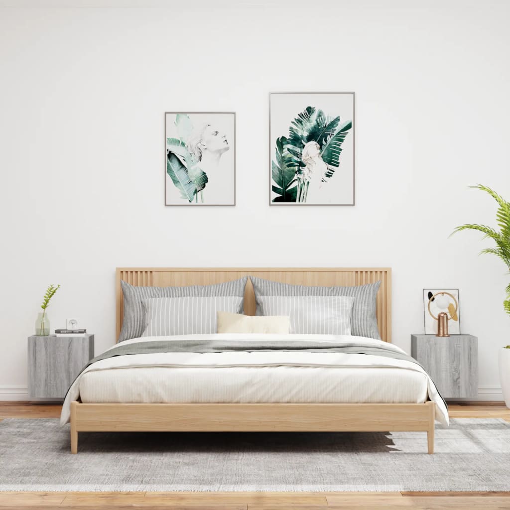 Móveis parede TV 2pcs 40,5x30x40 cm deriv. madeira cinza sonoma
