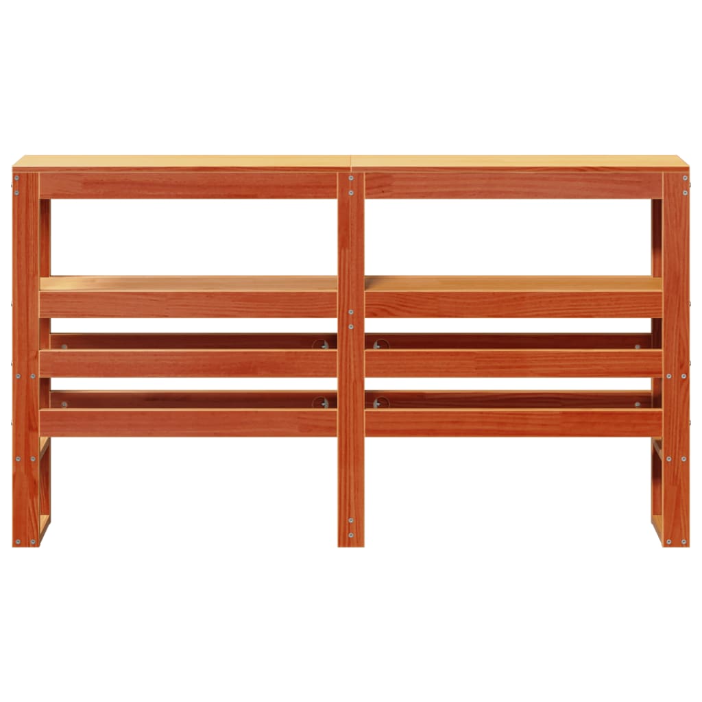 Cabeceira com prateleiras 120 cm pinho maciço castanho-mel