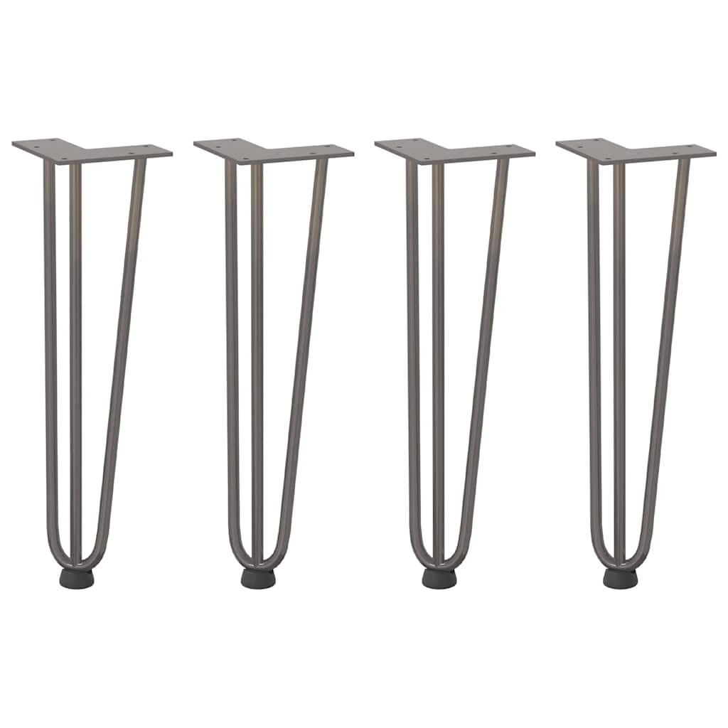 Pernas de grampo para mesa de centro 4 peças aço natural 42 cm aço maciço