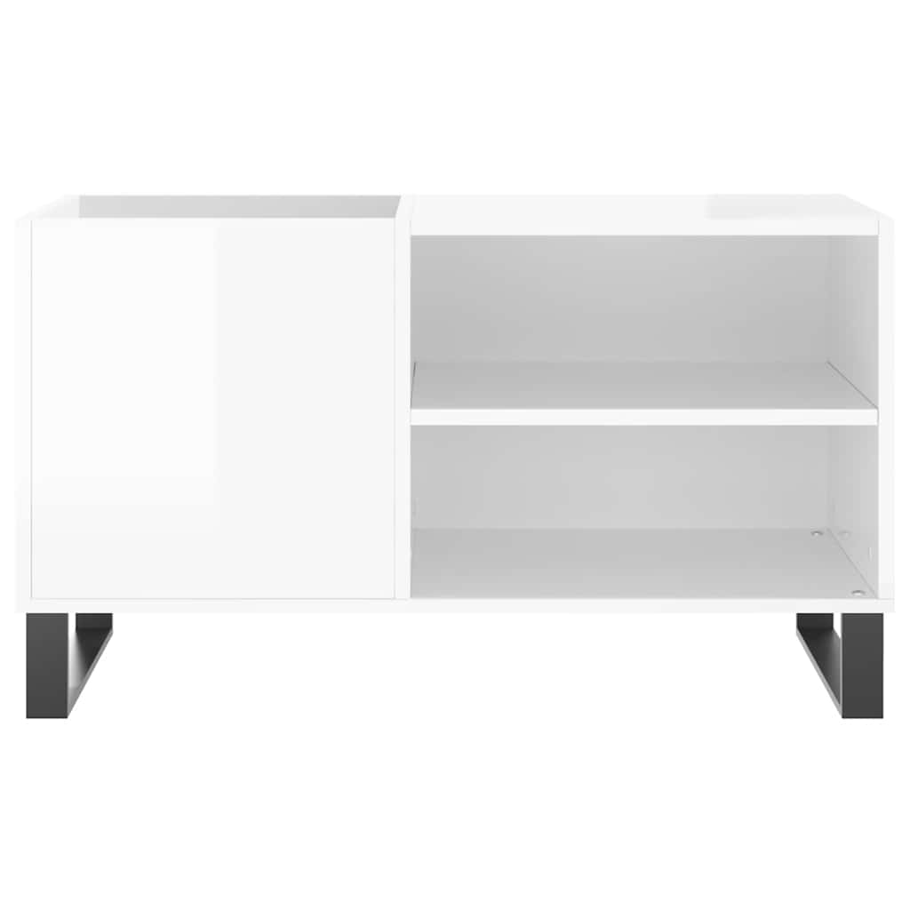 Armário p/ discos 85x38x48 cm deriv. madeira branco brilhante
