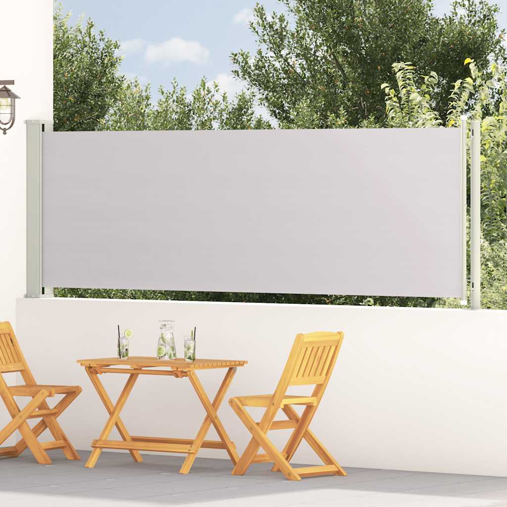 Toldo lateral retrátil para pátio 117x600 cm cinzento