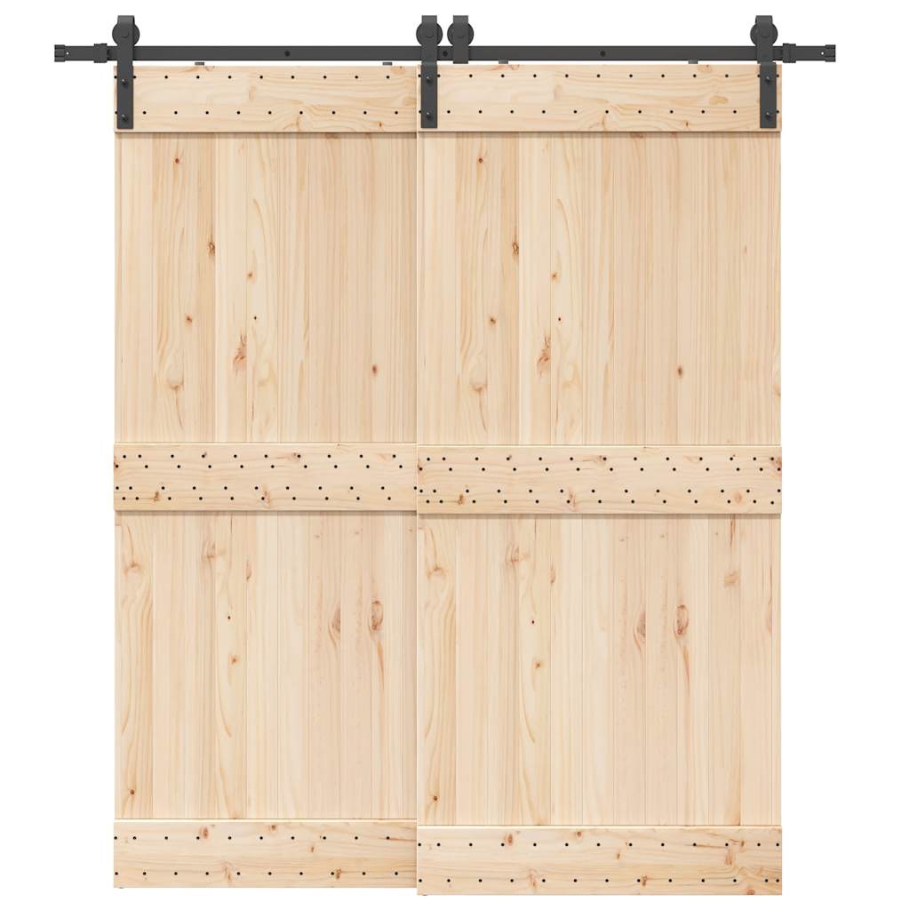 Kit de ferragens para porta deslizante 200 cm aço preto