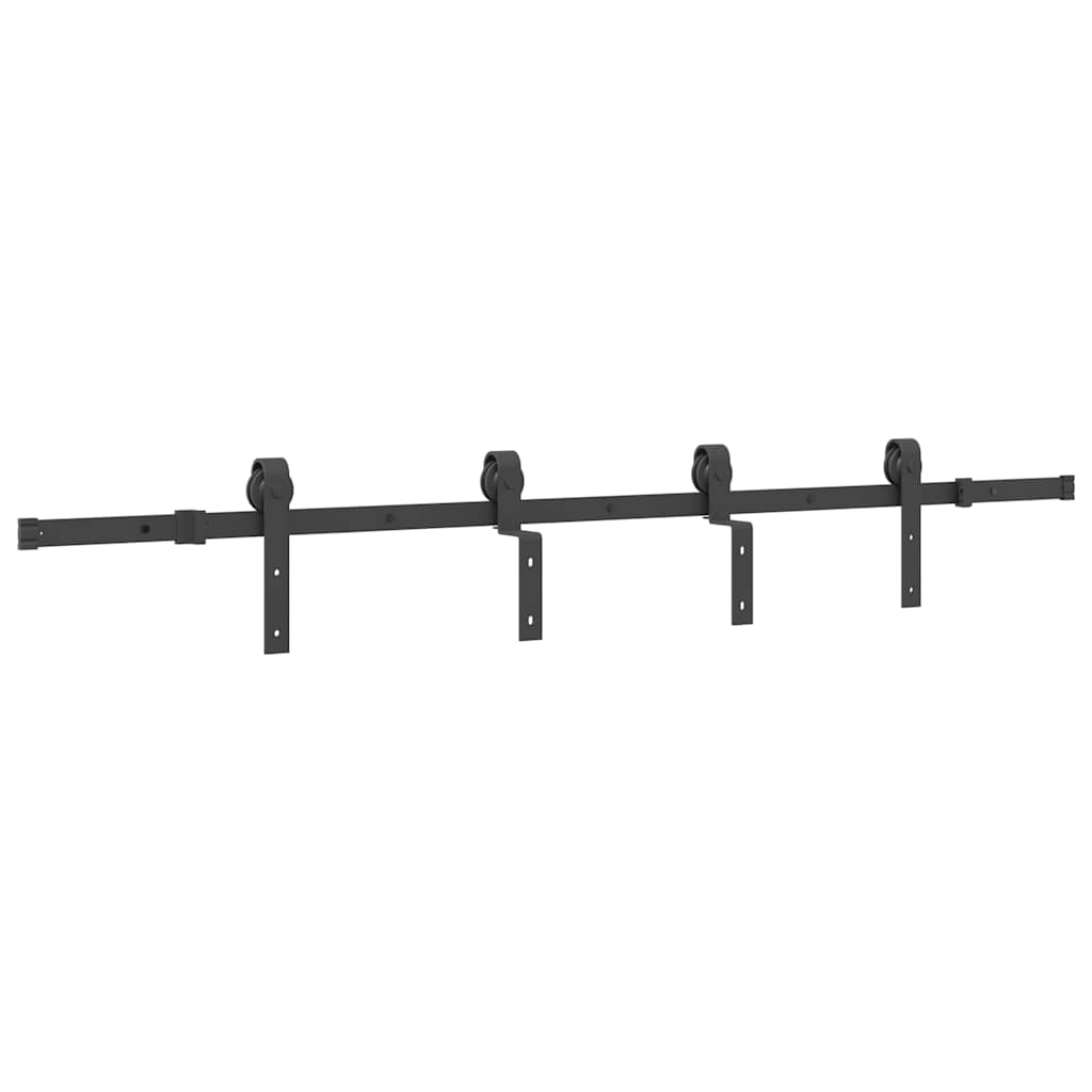 Kit de ferragens para porta deslizante 200 cm aço preto