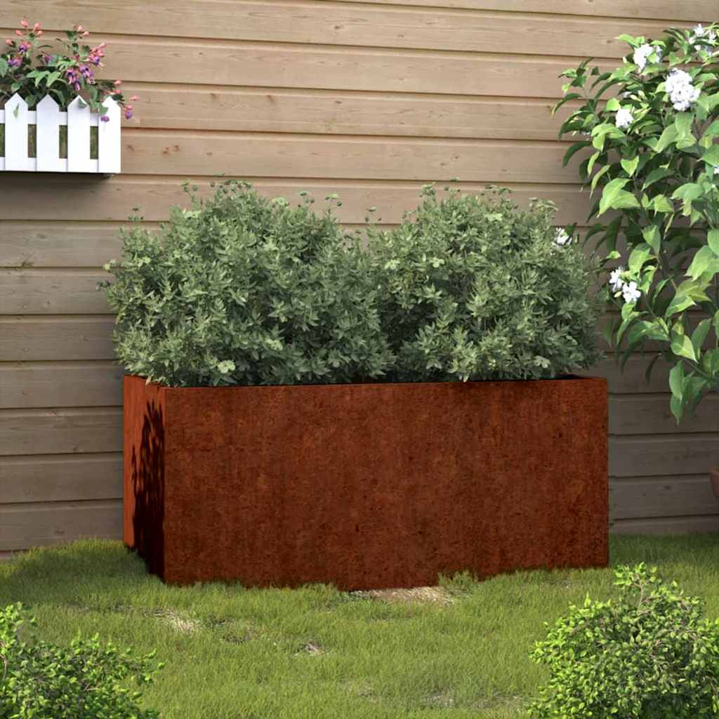 Vaso/floreira 62x40x39 cm aço corten