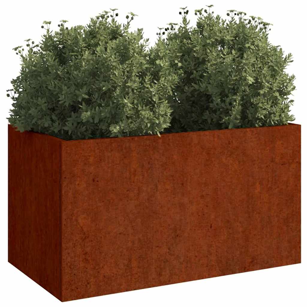 Vaso/floreira 62x40x39 cm aço corten