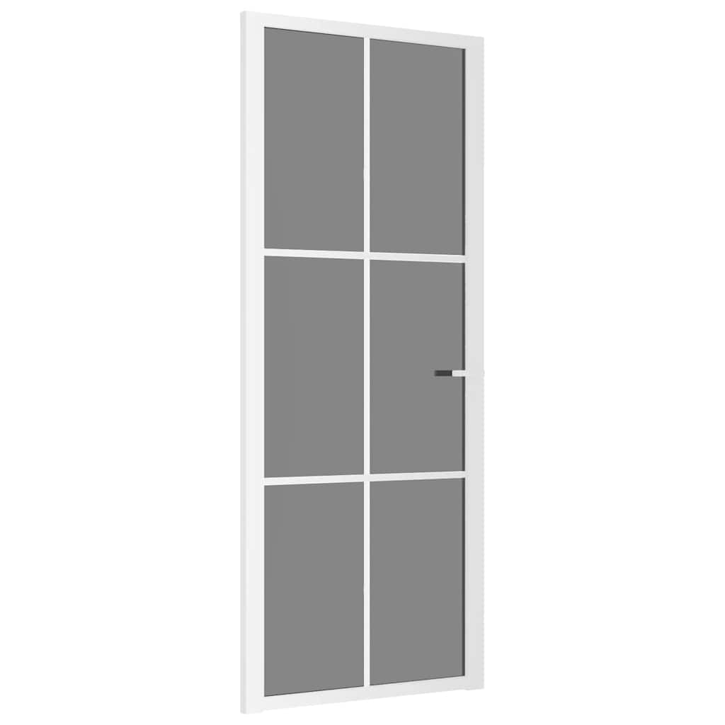 Porta de interior 83x201,5 cm vidro esg e alumínio branco