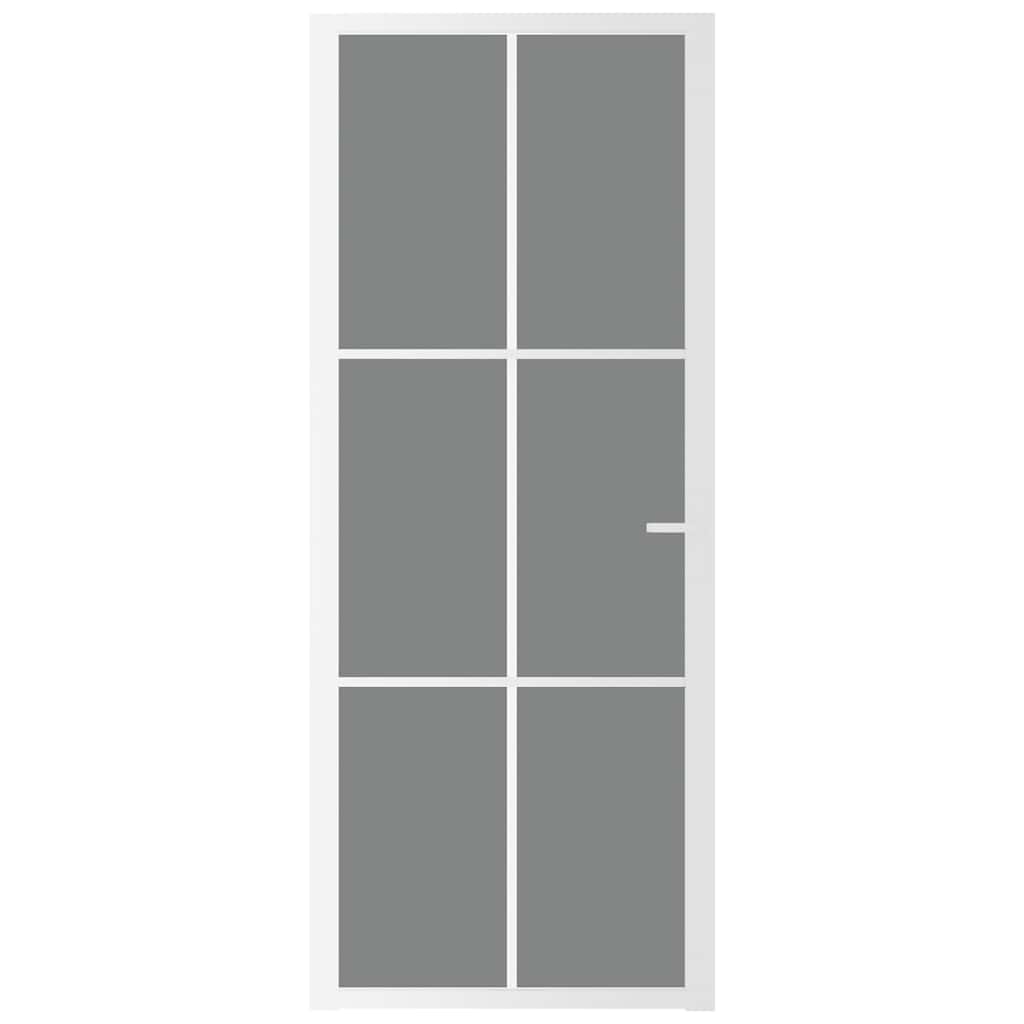 Porta de interior 83x201,5 cm vidro esg e alumínio branco