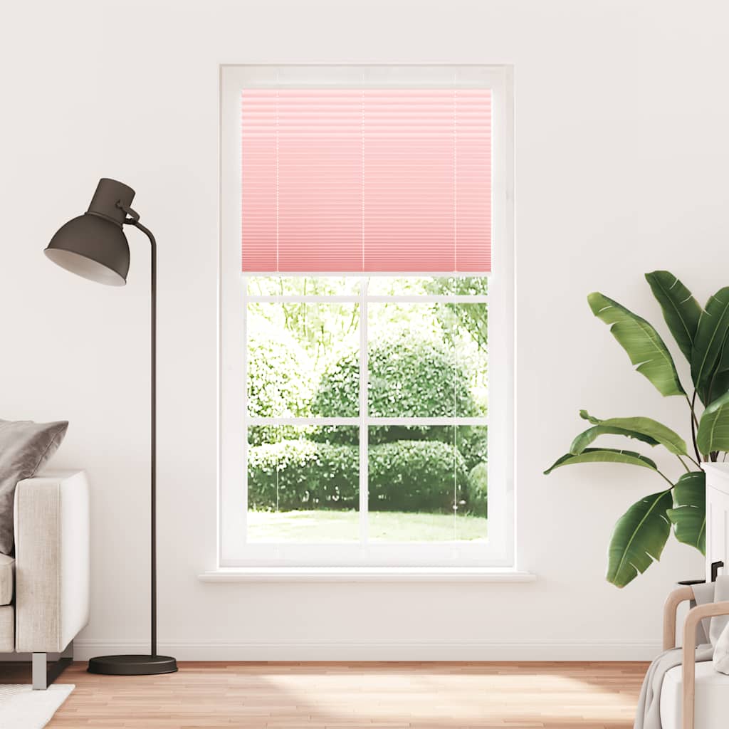 Rosa plissada cega 105x200 cm largura tecido 104,4cm poliéster