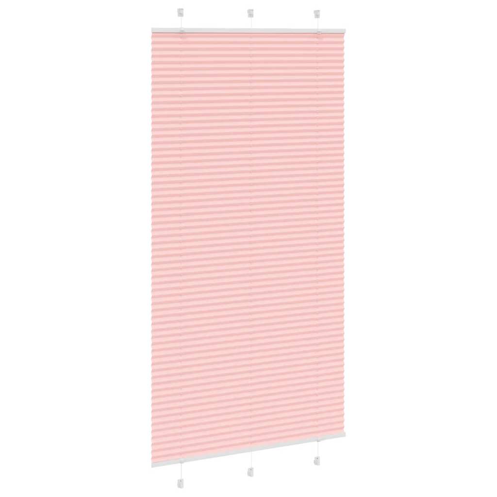 Rosa plissada cega 105x200 cm largura tecido 104,4cm poliéster