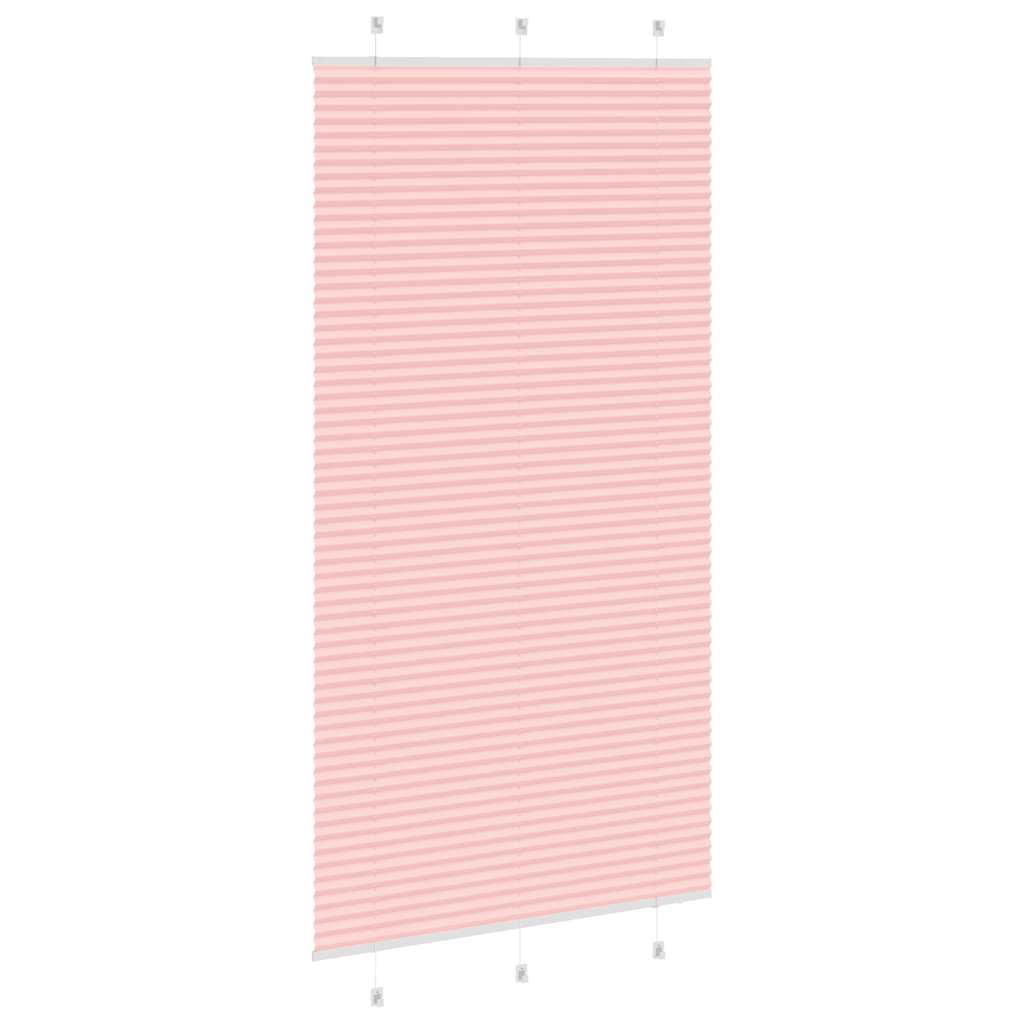Rosa plissada cega 105x200 cm largura tecido 104,4cm poliéster