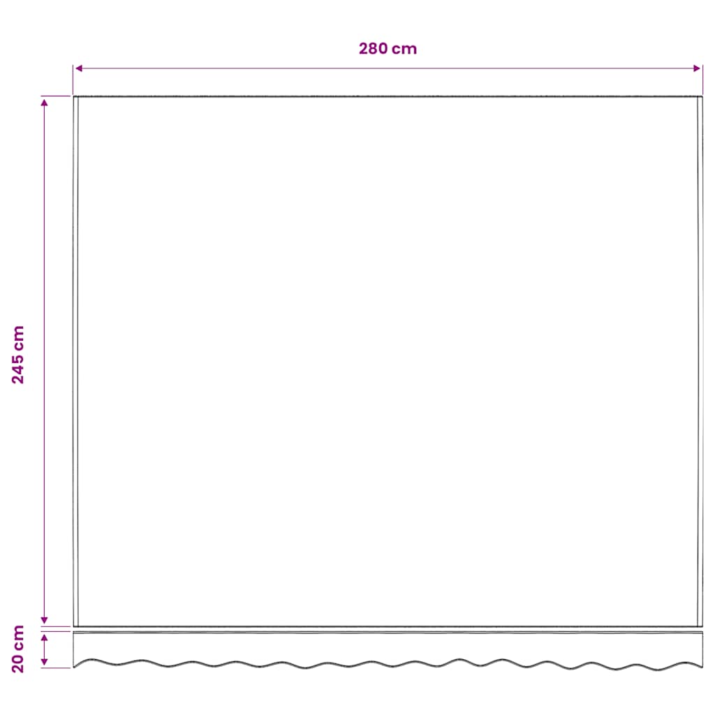 Tecido de substituição para toldo creme 300x250 cm poliéster